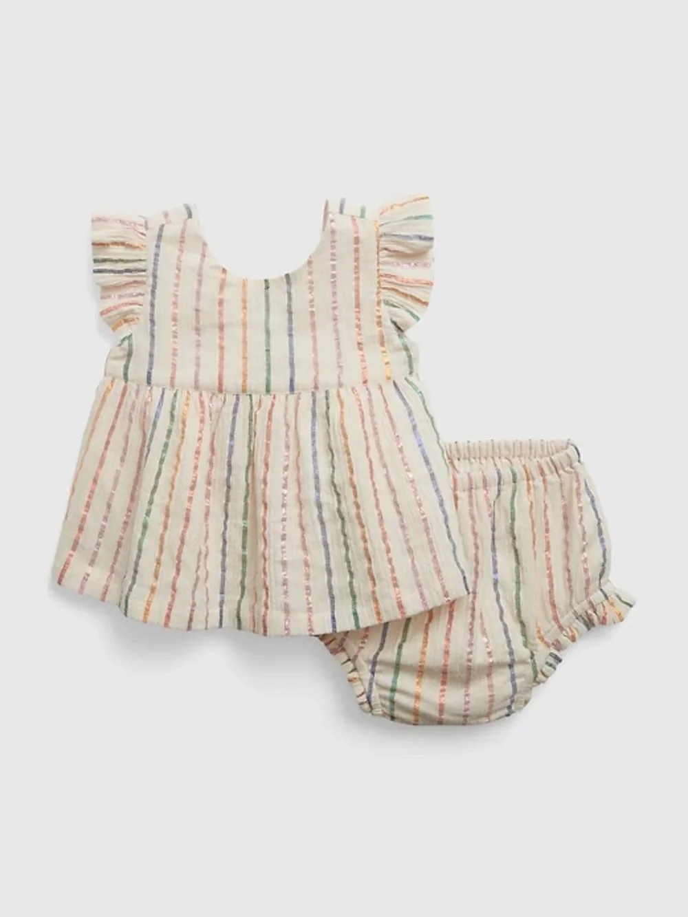 Baby GAP Shiny Rainbow Outfit Set In Multi Stripe 0-3 months
